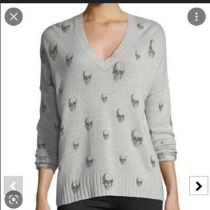 Grey skull cashmere sweater